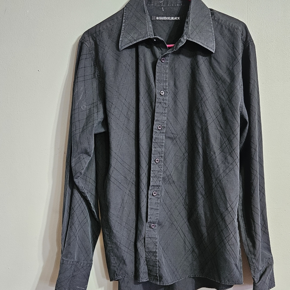 Black Long Sleeve Button Down by Carbon Black Sz L
